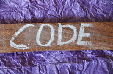 Kelime yazma kodu. Özel bir program olarak kullanılan kod kodunun gösterimi için ticari konsept