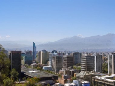 Santiago 'nun Panoramik, Şili' nin başkenti