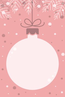 Noel süslerini dallarla asmak. Dekorasyonlu bir arka plan. Vektör illüstrasyonu