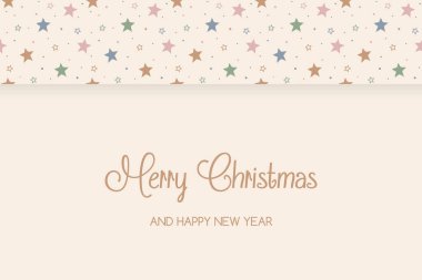 Yıldızlar ve dileklerle dolu bir Noel kartı tasarımı. Vektör