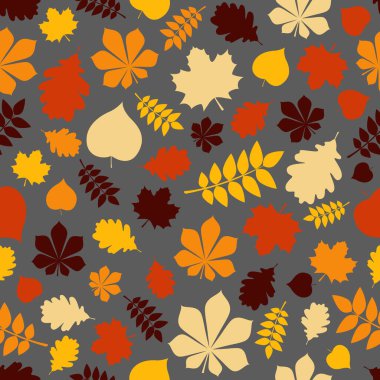Autumn pattern with leaves. Wrapping paper concept. Vector illustration