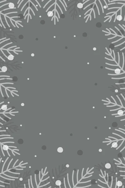 Ručně Kreslené Vánoční Větve Pozadí Dekoracemi Vektorová Ilustrace — Stockový vektor