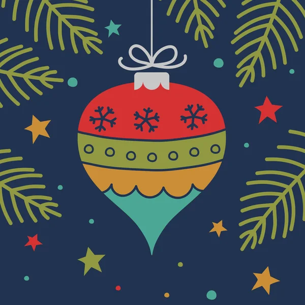 カラフルなクリスマスボール 装飾の背景 ベクターイラスト — ストックベクタ