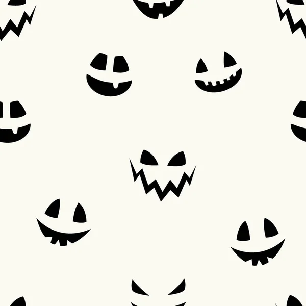 Struttura Divertente Halloween Con Divertente Faccia Zucca Schema Senza Soluzione — Vettoriale Stock