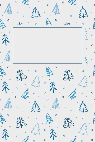 Arbres Noël Dessinés Main Mise Page Une Carte Voeux Illustration — Image vectorielle