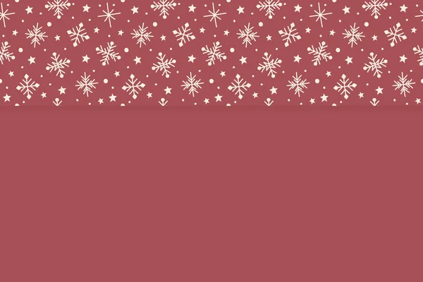 Рождественский Фон Нарисованными Вручную Снежинками Рождественский Дизайн Вектор — стоковый вектор