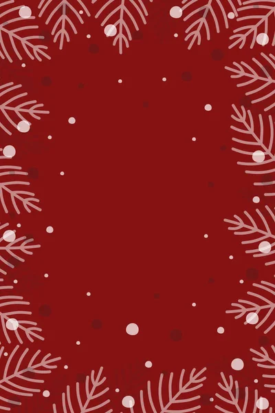 Des Branches Noël Modèle Carte Vœux Illustration Vectorielle — Image vectorielle