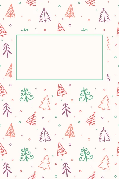 Bunte Weihnachtsbäume Hintergrund Mit Dekorationen Vektorillustration — Stockvektor
