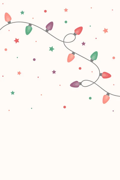 Барвисті Різдвяні Вогні Фон Прикрасами Векторні Ілюстрації — стоковий вектор