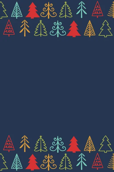 Χριστουγεννιάτικο Φόντο Διακοσμητικά Δέντρα Εικονογράφηση Διανύσματος — Διανυσματικό Αρχείο