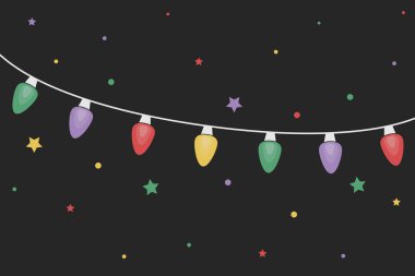 El çizimi Noel ışıkları. Vektör illüstrasyonu