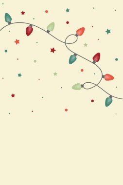 El çizimi Noel ışıkları. Arkaplan tasarımı. Vektör illüstrasyonu