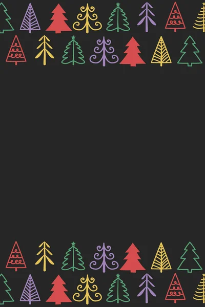Fundo Natal Com Árvores Decorativas Ilustração Vetorial — Vetor de Stock