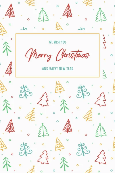 Cartão Natal Com Árvores Decorativas Ilustração Vetorial — Vetor de Stock