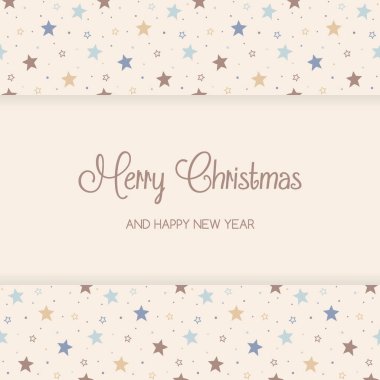 Yıldızlı Xmas tebrik kartı. Noel tasarımı. Vektör