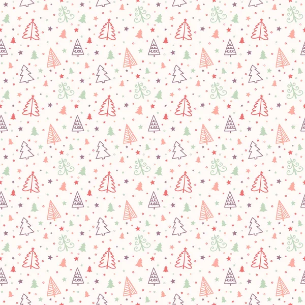 Patrón Con Árboles Navidad Fondo Pantalla Concepto Banner Vector — Archivo Imágenes Vectoriales