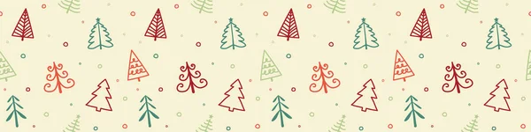 Concept Seamless Pattern Christmas Trees Xmas Background Banner Vector — Stock Vector