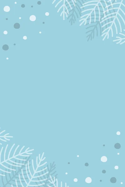 Ručně Kreslené Dekorace Vánoční Větve Pozadí Copyspace Vektorová Ilustrace — Stockový vektor
