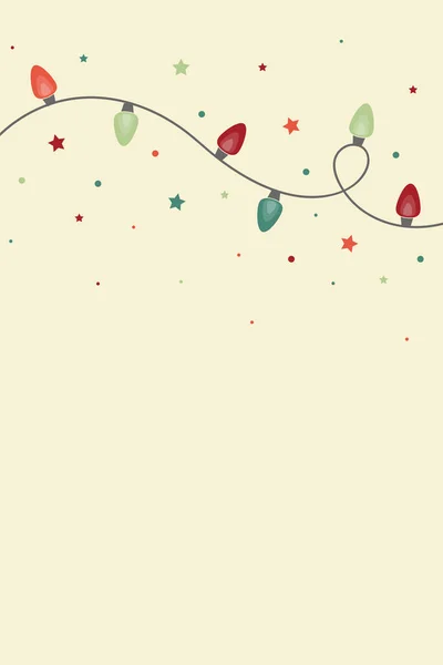 Luci Natale Disegnate Mano Progettazione Uno Sfondo Illustrazione Vettoriale — Vettoriale Stock