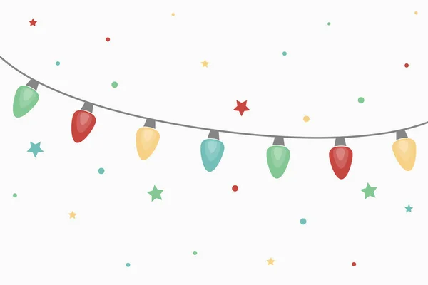 Luces Coloridas Navidad Antecedentes Ilustración Vectorial — Vector de stock