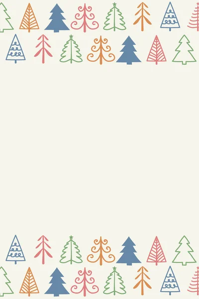 Çizimi Noel Ağaçları Süslü Bir Arka Plan Vektör Illüstrasyonu — Stok Vektör