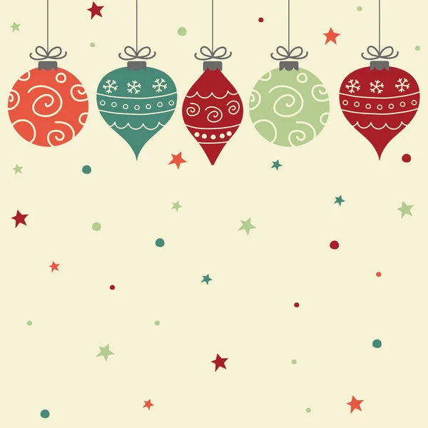 Bunte Handgezeichnete Ornamente Weihnachtlicher Hintergrund Vektorillustration — Stockvektor