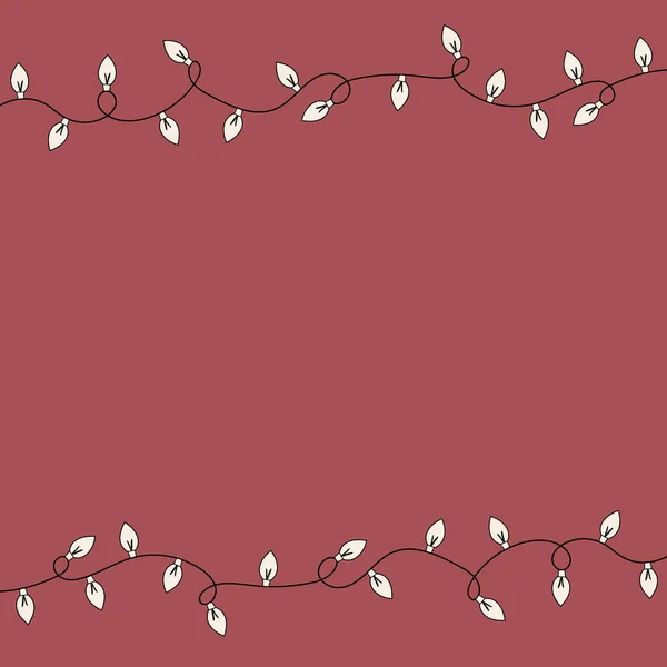 Carte Vide Avec Lumières Noël Concept Noël Vecteur — Image vectorielle