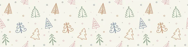 Σχεδιασμός Χωρίς Ραφή Μοτίβο Χριστουγεννιάτικα Δέντρα Πανοραμική Κεφαλιά Διάνυσμα — Διανυσματικό Αρχείο