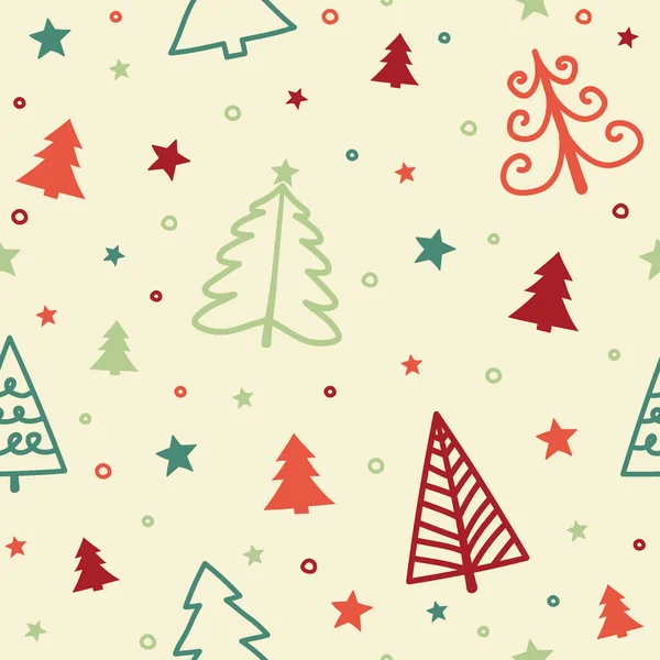 Entwurf Eines Musters Mit Weihnachtsbäumen Weihnachtskonzept Vektor — Stockvektor