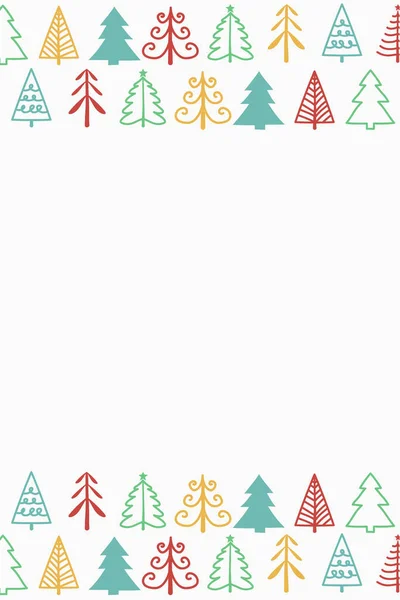 Çizimi Noel Ağaçları Süslü Bir Arka Plan Vektör Illüstrasyonu — Stok Vektör