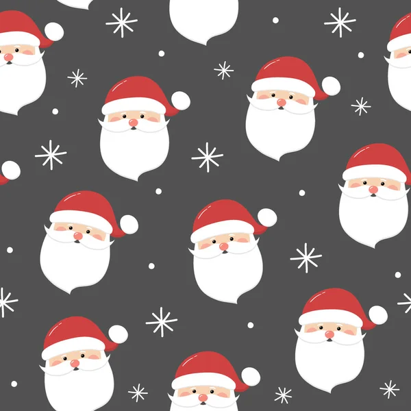 Concept Seamless Pattern Happy Santa Claus Xmas Background Vector — Stock Vector