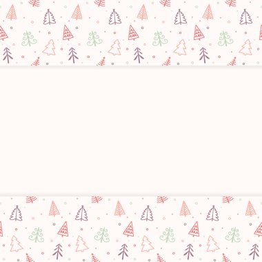 Noel ağaçlarının olduğu bir arkaplan tasarımı. Vektör