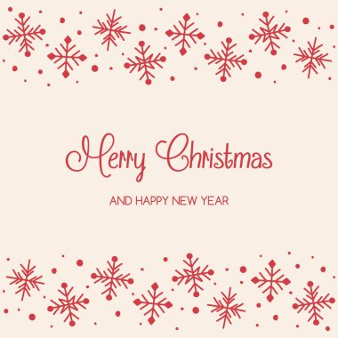 İçinde kar taneleri ve dilekler olan bir Noel kartı. Vektör