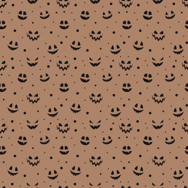 Komik kabak suratlı Cadılar Bayramı şablonu. Duvar kağıdı. Vektör