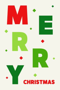 Renkli unsurları olan soyut bir Noel kartı. Vektör illüstrasyonu