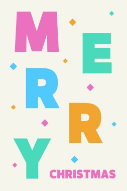 Renkli unsurları olan soyut bir Noel kartı. Vektör illüstrasyonu