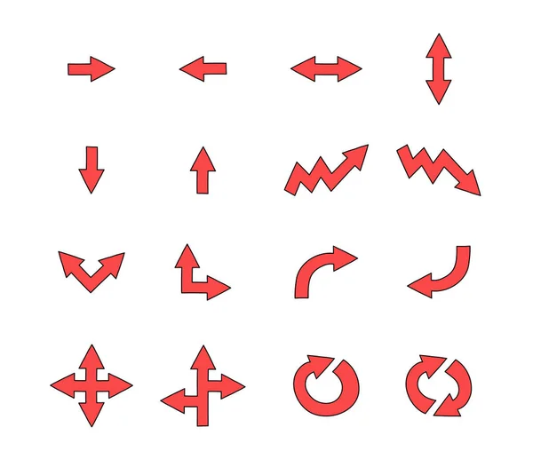 Collection Arrow Icons Hand Drawn Symbols Vector Illustration — Vettoriale Stock