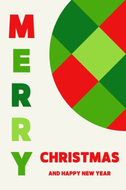 Renkli unsurları olan soyut bir Noel kartı. Vektör illüstrasyonu