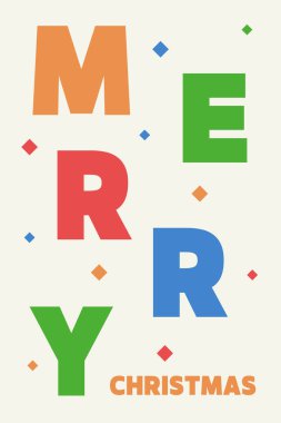 Geometrik elementli Noel tebrik kartı. Vektör illüstrasyonu