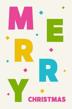 Geometrik elementli Noel tebrik kartı. Vektör illüstrasyonu