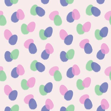 Modern Paskalya deseni. Renkli yumurtalarla kusursuz bir arka plan. Vektör illüstrasyonu 