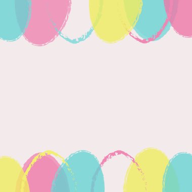 Paskalya arkaplanını yumurtalarla çizdim. Bir kart, poster ya da afiş. Vektör illüstrasyonu