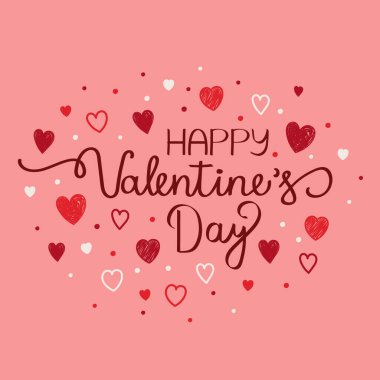 Kalpli soyut bir arkaplan. Sevgililer Günü, Anneler Günü ve Kadınlar Günü için geçmişe dönük tasarım. Vektör illüstrasyonu 