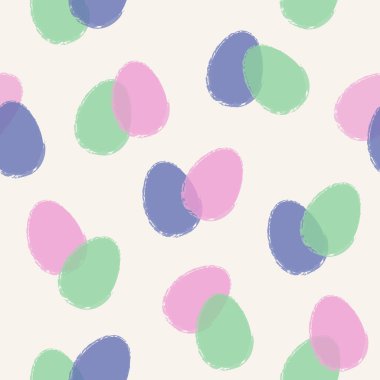 Renkli Paskalya yumurtalarının kusursuz dizaynı. Minimalist bir geçmiş. Vektör illüstrasyonu