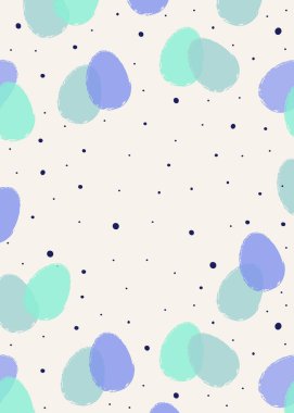 Yumurtalı renkli Paskalya arkaplanı. Soyut biçim çerçevesi. Vektör illüstrasyonu