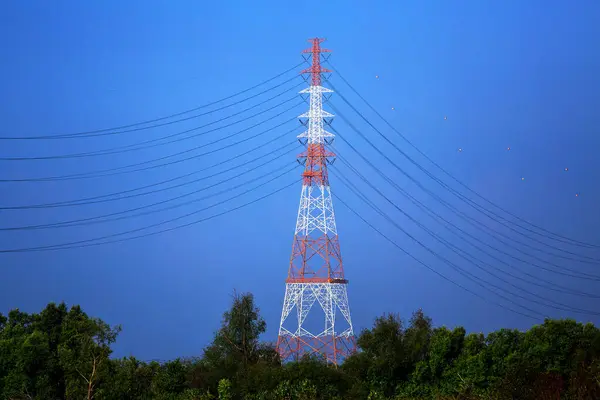 High Voltage Power Poles Nature — Stock Photo, Image