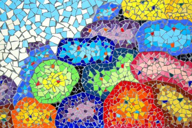 Arkaplan için renkli desenli fayans tabanı.