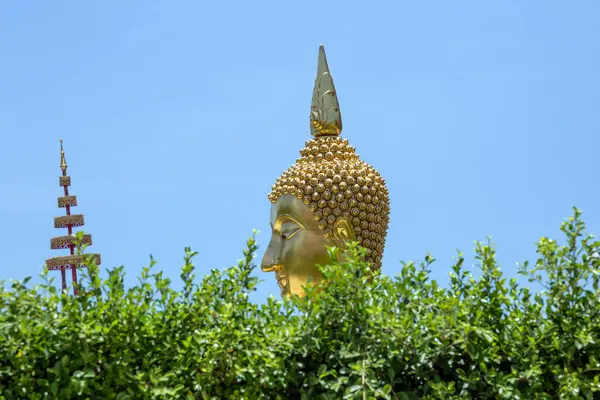 Голова Статуи Золотого Будды Храме Таиланда — стоковое фото