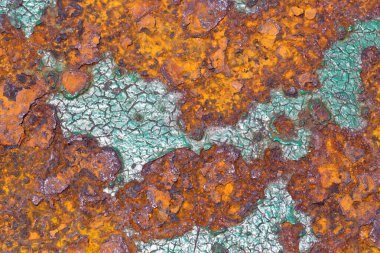Colorful patterns of rust on the steel floor. clipart