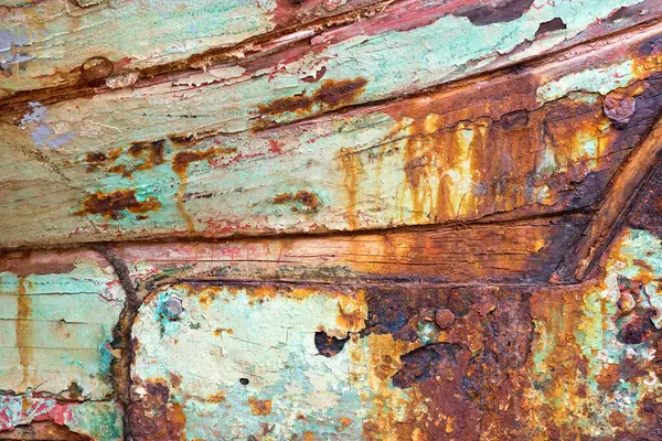 Arkaplan için eski ahşap tekne duvarı deseni.